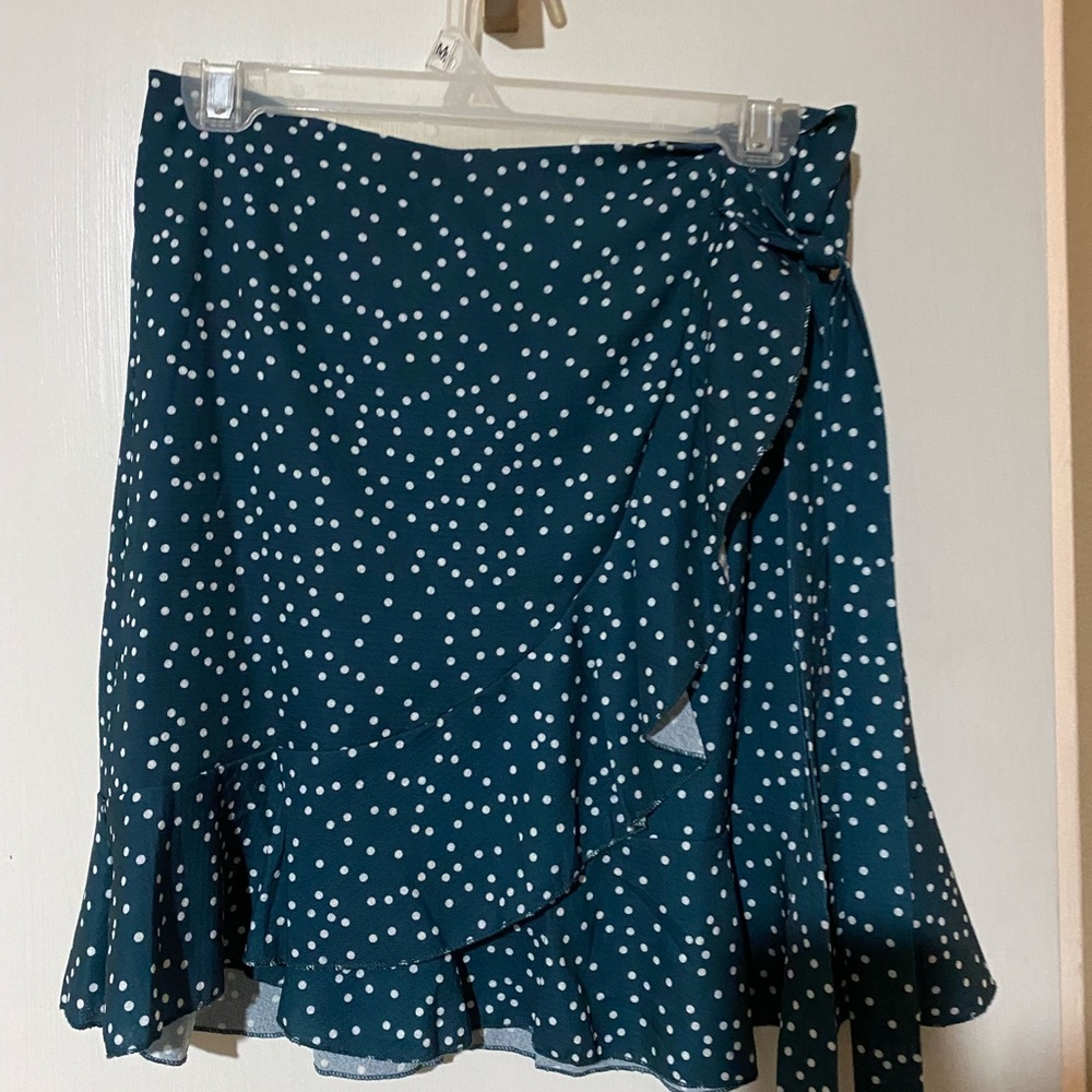 Polka dot wrap skirt